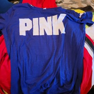 Pink tee purple
